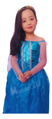 D_908709-MCO79044214109_092024-O.jpg Disfraz Elsa Frozen Niñas Con Corona Y Capa - Mundocute