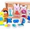 Juego Bloques Montessori Vestir Personajes Juguete Roles