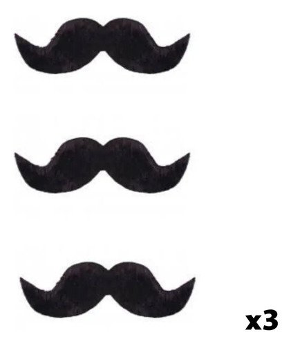 D_909786-MCO79066652161_092024-O.jpg Bigotes X3 Mostacho Postizo Alta Calidad Bigote Mario Bross Negro