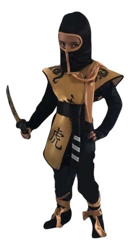 Disfraz De Ninja Para Niño  Incluye Máscara, Bandana, Pechera, Trusa Completa, Espada Y Cinturón |