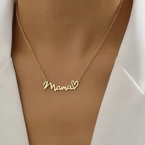 D_910460-MCO83947861101_042025-O.jpg Collar Mamá Elegante Colgante Corazón Mamá Regalo Madre Dorado