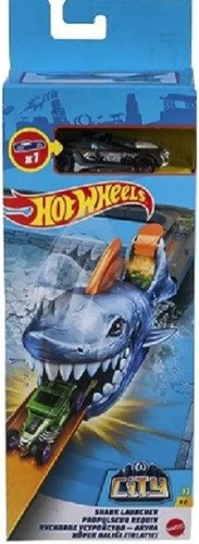 Pista Hotwheels Lanzadores Némesis Tiburon Lanza Autos Azul Azul