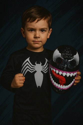 D_911966-MCO91347894487_082025-O.jpg Máscara Venom Con Luces Led Para Niños Negro Venom