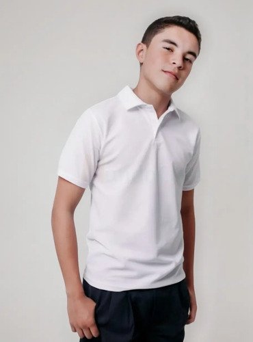D_912136-MCO85601293343_062025-O.jpg Camisa Polo Blanca Escolar Niños Colegial Uniforme Mundocute