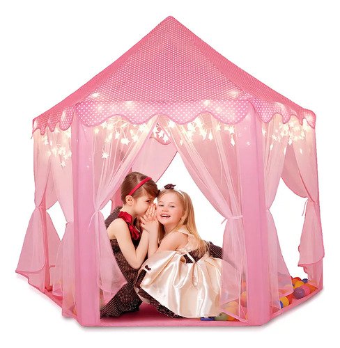 Carpa Castillo Velo Rosado Niña Juguete Princesa Casita Rosa