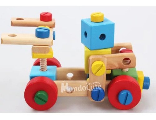 Fichas De Armar Madera Tuercas Juguete Educativo Montessori 78