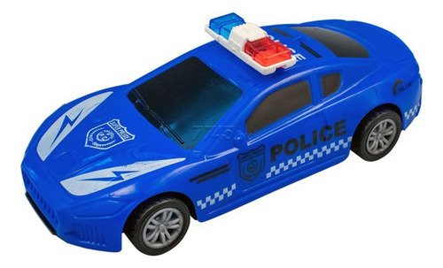 Set De 4 Carros Policía De Retroimpulso Para Niños Carros Policia Azul