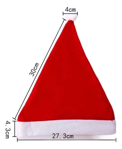 Docena Gorros Navideños Sencillos 12 Unds Gorros Navidad Rojo