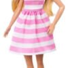 Muñeca Barbie Original Vestido Blanco Rosa 65 Aniversario