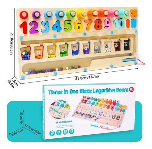 Tablero Didáctico Multifuncional Aprendizaje3 En 1 En Madera