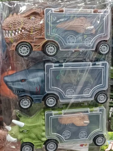 Set X3 De Camiones De Dinosaurios Para Niños