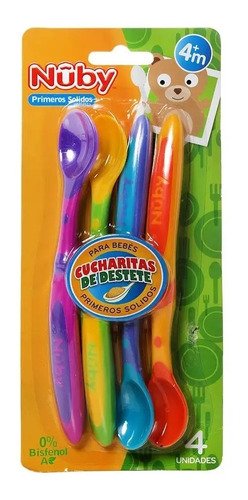 Cucharas Plastica X4  Bebes Utiles Multicolor Libres De Bpa