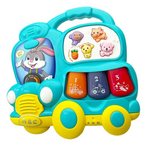 Juguete Bus Musical Con Luces Y Sonido De Animales Azul Acero