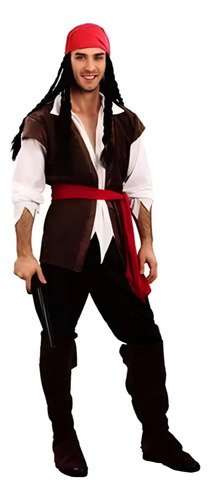 D_921865-MCO79081378717_092024-O.jpg Disfraz Pirata Jack Sparrow Adulto - ¡aventuras En Los Siete Mares!