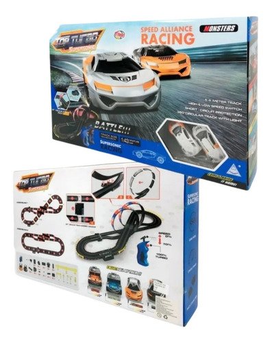 Pista Carrosx2 Contro Electrico  Autopista Completo  Azul