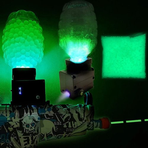 Pistola Lanzador Neon Con Luces Y Hidrogel Neon | Diversión Negro