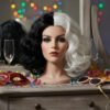 D_924090-MCO93573704498_102025-O.jpg Peluca Cruella De Vil Negro Y Blanco Accesorio Disfraz Negro