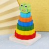 Torre Insertar Arcoiris En Madera Encajar Montessori Babycut