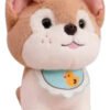 Peluche Lobo Perro Con Babero 16cm - Suave Y Divertido Marrón