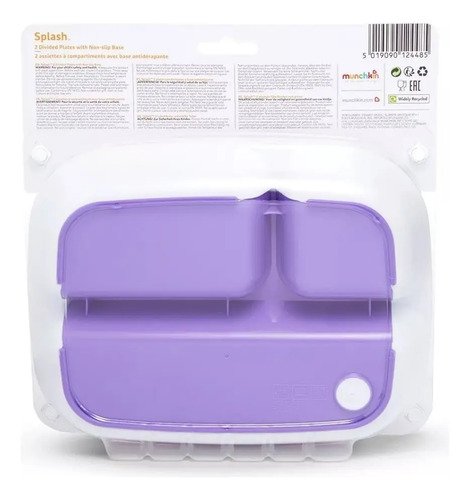D_926229-MCO75167183443_032024-O.jpg Plato Con División Comida Munchkin Bebé Morado Práctico Violeta Liso