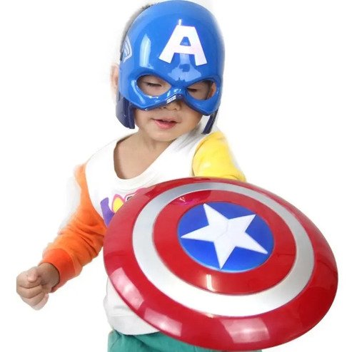 Mascara Capitán América Marvel Mascaras Niños Halloween Azul