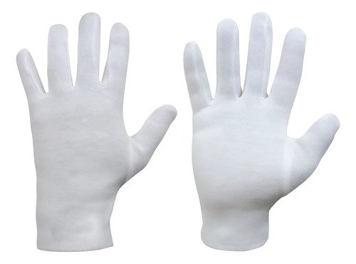 D_927144-MCO82481058535_022025-O.jpg Docena Guantes Blancos Todas Las Tallas Poli - Algodon
