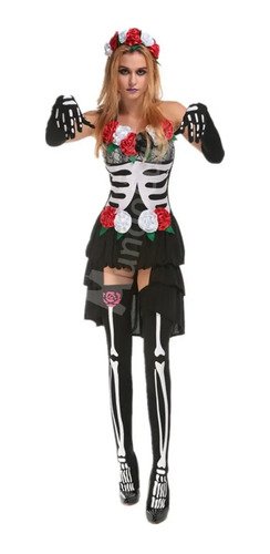 Disfraz Llorona Mexicana Calavera Mujer Traje Negro