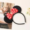 Diadema Minnie Mouse Con Orejas Y Moño Rojo Negro
