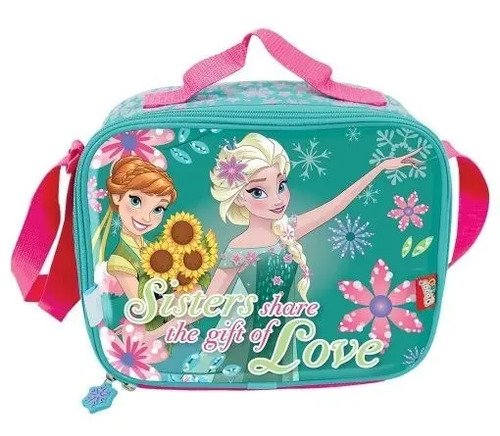 Kit Morral Maleta Ruedas Y Lonchera Mediano Frozen Original Rosa
