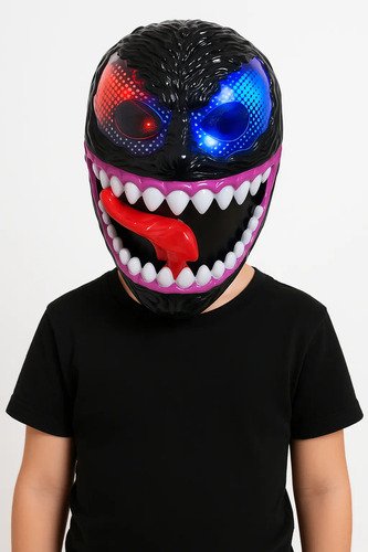 D_928942-MCO90957096242_082025-O.jpg Máscara Venom Con Luces Led Para Niños Negro Venom