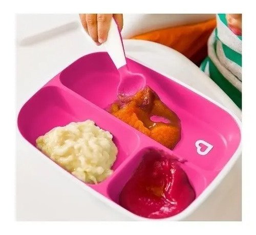Plato Bebe Munchkin Divisiones X2 Unidades Rosa Rosa