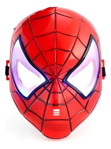 Máscara Spiderman Para Niños Con Luz -hombre Araña Halloween Rojo Spiderman