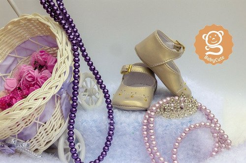 Zapatos Suaves Niña Beige Dorado Bebé Meses Babycute