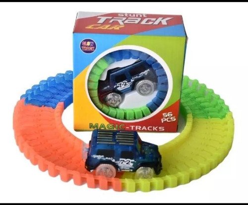 D_932302-MCO80820253493_112024-O.jpg Pista Carreras Carro Magic Track +carro Luminoso X 56 Piezas Azul