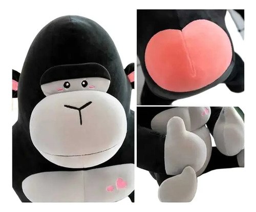 Peluche Gorila 24cm - Suave Y Realista Negro