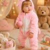 Disfraz Bebé Abrigado Disfraces Niños Animales Pijama Cute Rosa Pálido 2 Meses Gatito