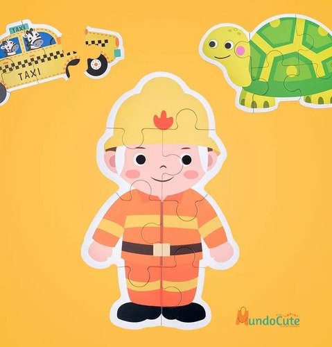 3 Rompecabezas Kit Bebés Madera Montessori Niños
