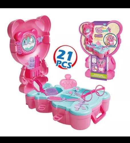 Kit De Tocador En Estuche De Osito Para Niñas