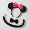 Diadema Minnie Mouse Con Orejas Y Moño Rojo Negro