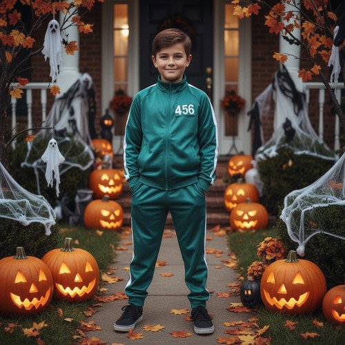 Disfraz Juego De Calamar Unisex  Niños Sudadera Participantes Números Intercambiables