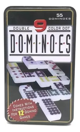 D_935248-MCO80820276707_112024-O.jpg Dominó Premium Doble 12 Con Caja Metálica |puntos De Colores