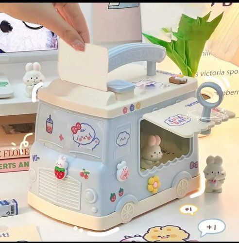 D_937480-MCO76701716614_062024-O.jpg Alcancia Infantil Kawaii + Stikers Y Pines Lisa Crema