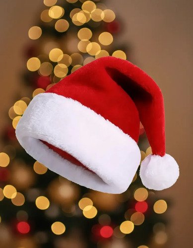 Gorro Navidad Gamuzado Pompon Navideño Calidad Premium Rojo