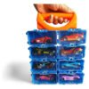 Kit Carros Portable Organizador Autos Metálicos Juguete Niño Azul Claro