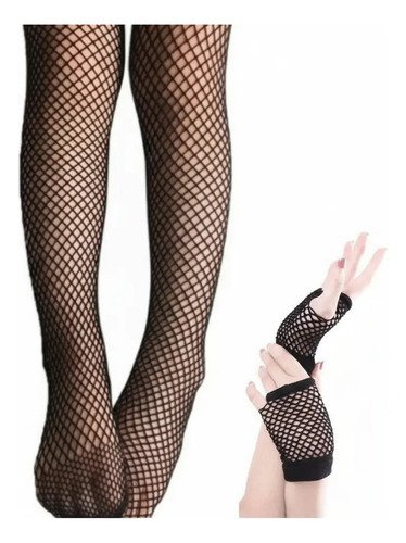 D_939766-MCO91839933916_092025-O.jpg Accesorios Disfraz Harley Quinn Medias Malla + Guantes