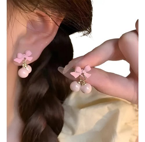 Aretes Rosados Pendientes Para Mujer Joyas Rosa