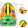 Casa Didáctica Piezas Encajables Bloques Madera Montessori Azul