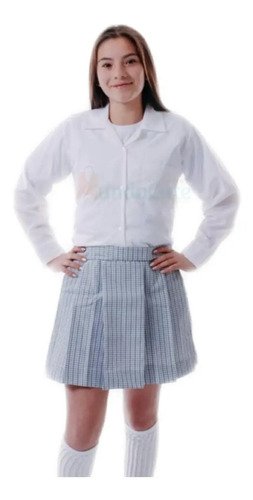 Camisa Cuello Sport Manga Larga Blanca Excelente Calidad