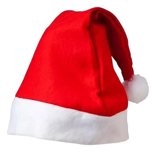 Docena Gorros Navideños Sencillos 12 Unds Gorros Navidad Rojo