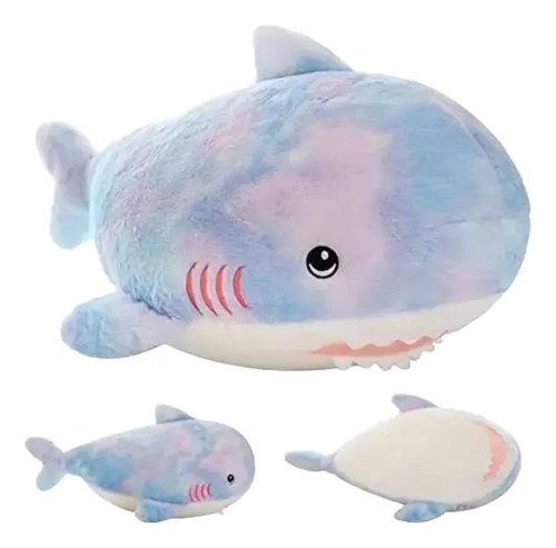 Peluche Tiburón 12cm X 30cm - Realista Y Divertido Celeste